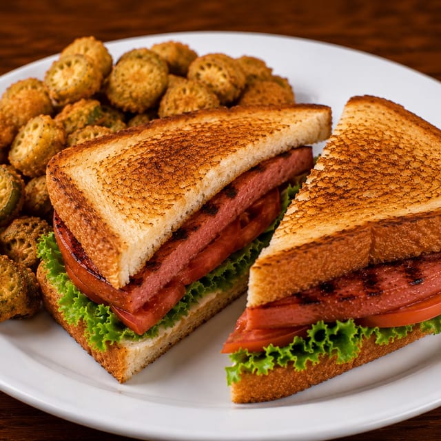 Fried Bologna Sandwich.